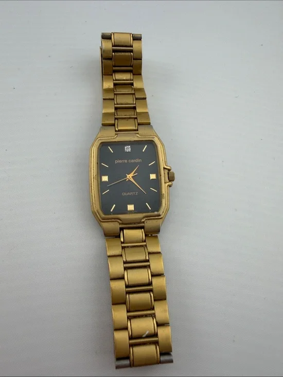 Pierre Cardin Gold-Tone Bracelet Watch with Black Dial