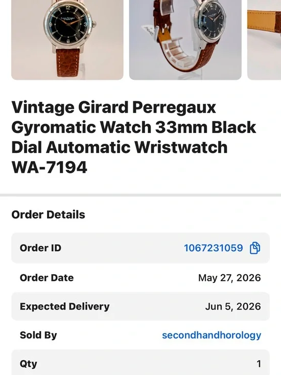 Gyromatic Automatic Watch - Black Dial, Brown Strap UNISEX