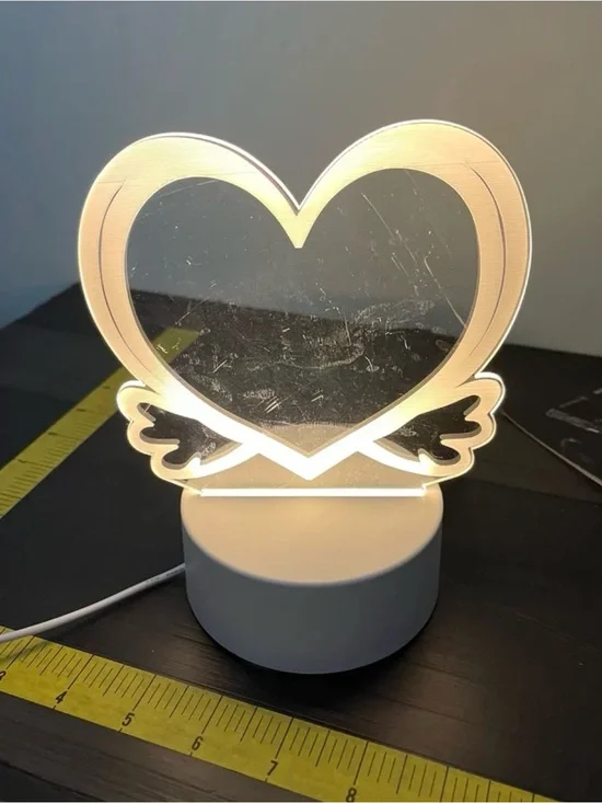 LED Heart Accent Lamp in White - Unbranded