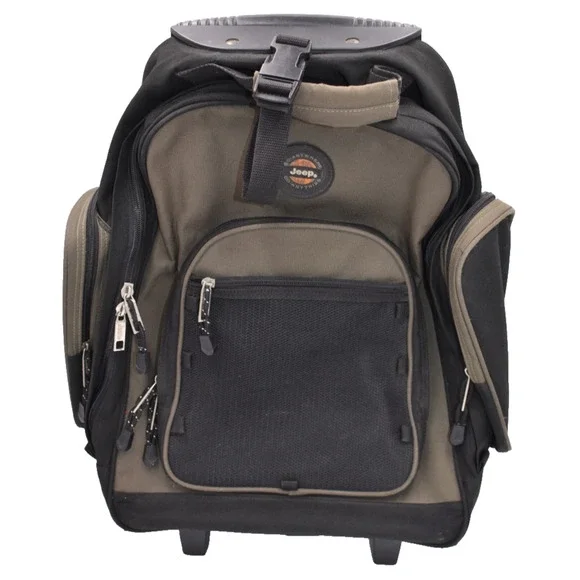 JEEP Rolling Backpack Telescoping Handle - Carry On Wheeled Travel Bag