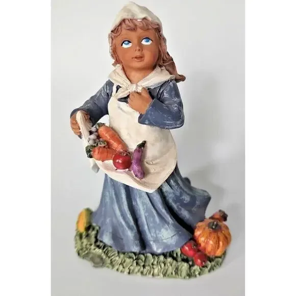 Vintage K's Collection Fall‎ Harvesting Girl Figurine Statue 5