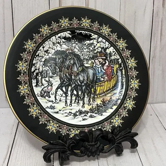 Heinrich Villeroy & Boch Russian Fairy Tale Plate The Hare & The Troika w/box