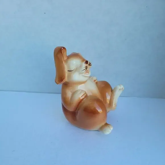 Vtg Quon Quon Brown Bunny Rabbit Ceramic Single Bookend, Kids, Nursery Decor