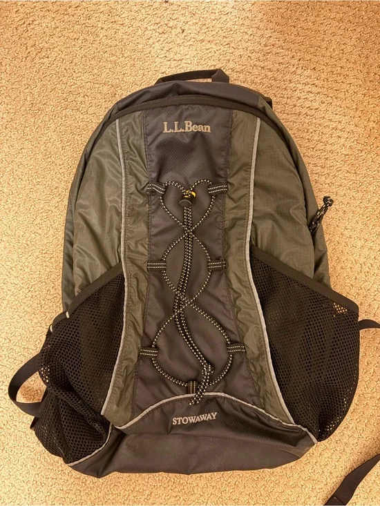 L.L. Bean Stowaway Backpack - Black/Charcoal Gray