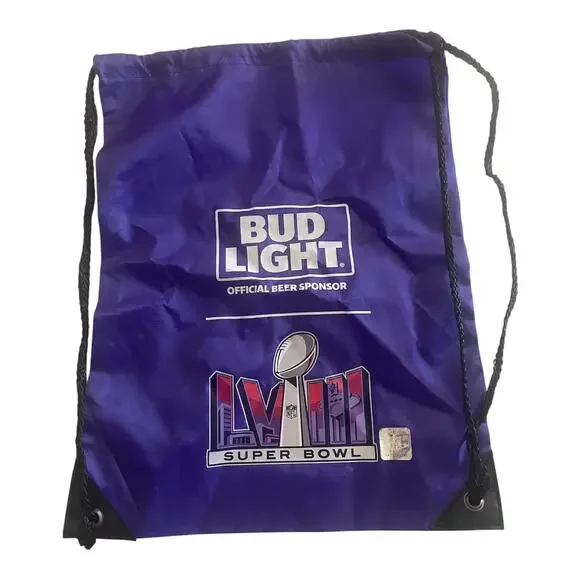 Bud Light Super Bowl LVlll  Drawstring Cinch Back Pack