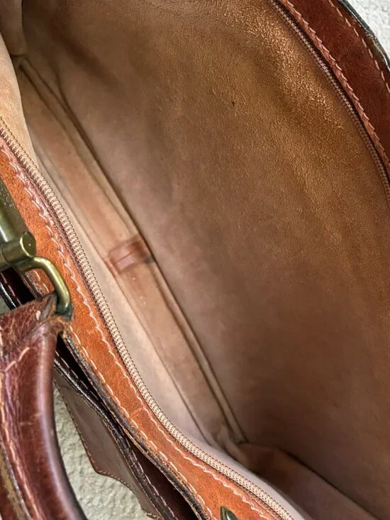 The Bridge Vintage Italian Leather Briefcase Brown