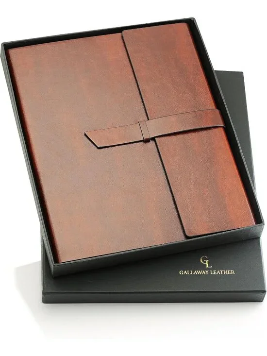 Slim Leather Padfolio for Men & Women - Refillable Business Portfolio Folder