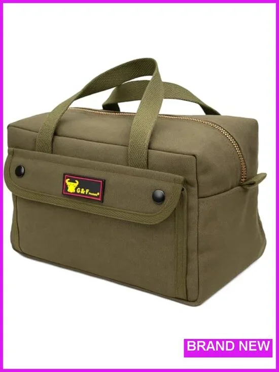 Waxed Canvas Military Duffle Bag, 24 Inch Heavy Duty Travel Gym Overnight