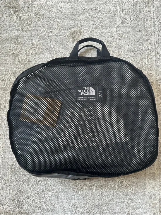 The North Face Large Black Golden State Duffel. 95 liter. 28”x16”x16”. NWT’s.