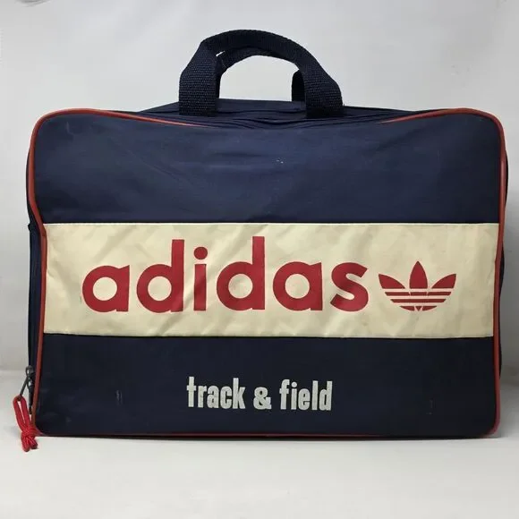 Rare Adidas Duffel Bag Gym Travel Sports Trefoil Carry On Track And Field Vtg