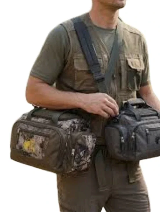 Bass Pro Shops Camo and Olive Green Dual Duffel Shoulder Bag