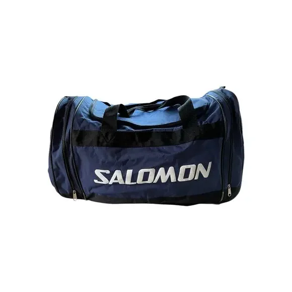 Salomon Duffel Bag Travel Blue Gym Sports Large Multi Pocket Hockey Zipper
