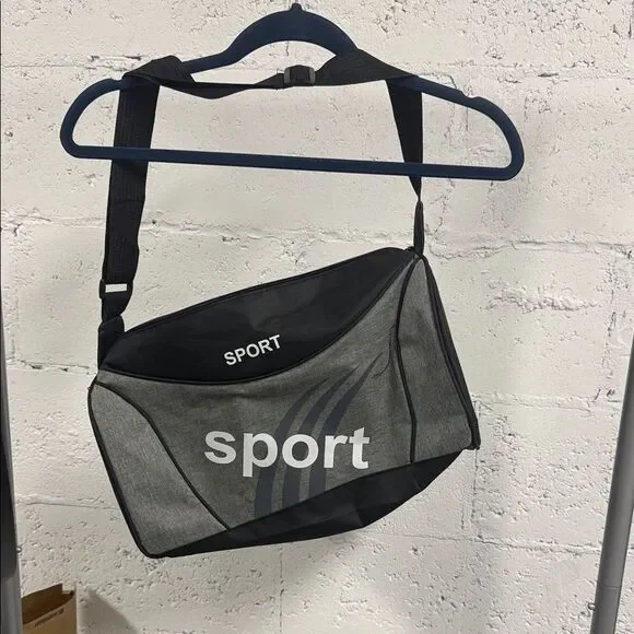 BRAND NEW Small Duffle Sports Bag - SPORT - Gray & Black Men's Athletic Bag
