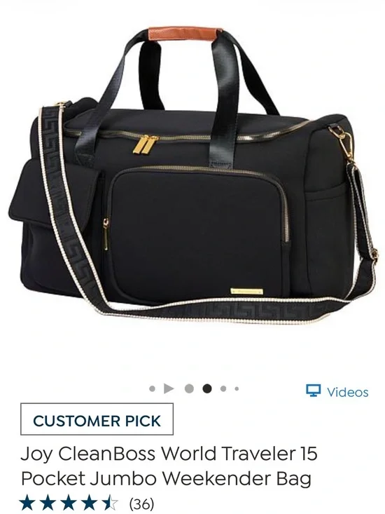JOY MANGANO-Black Weekend Travel Duffle Bag