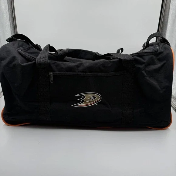 Vintage Anaheim Ducks Duffle Gym Bag Black NHL Hockey Die Hards Booster‎ Club