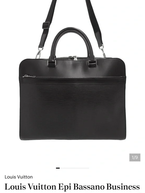Louis Vuitton Black Epi Business Laptop Briefcase