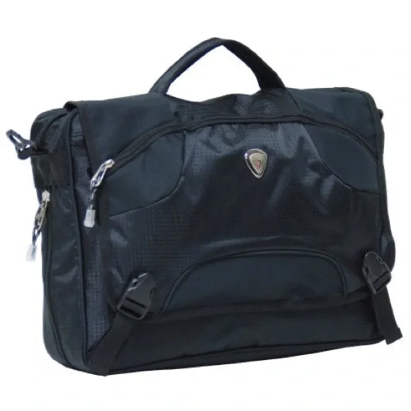 Calpak Expandable Laptop Messenger Bag Black 18