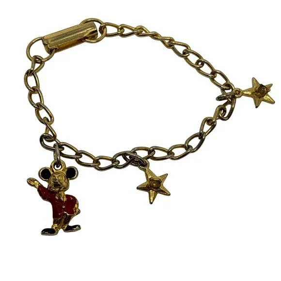1970/1980s Disney Mickey Mouse Charm‎ Bracelet Walt Disney Souvenir Disneyland