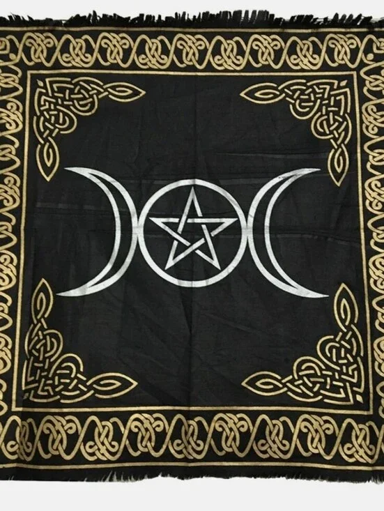 Black and Gold Triple Moon Wall Tapestry - Home Wall Decor