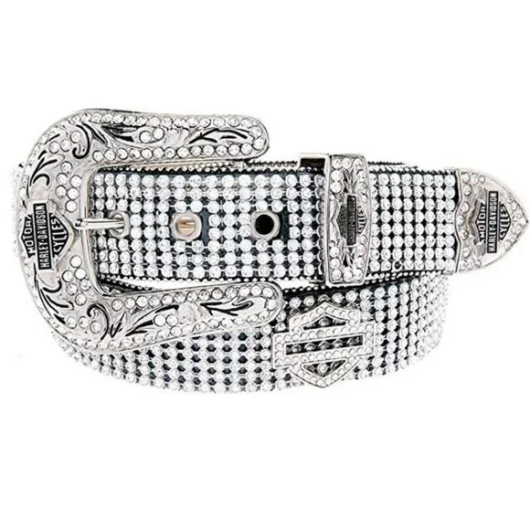Harley-Davidson Silver Crystal Western Belt