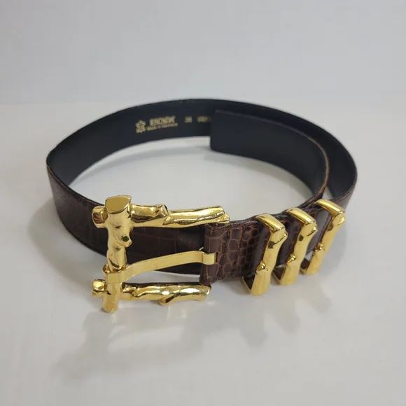 Escada Statement Gold Buckle‎ Leather Belt