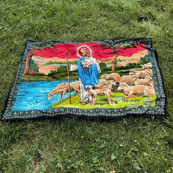 VintageJesus & His‎ Flock Wall Hanging Tapestry 54