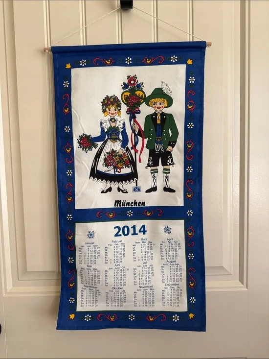 2014 München (Munich) Fabric Calendar Wall Hanging