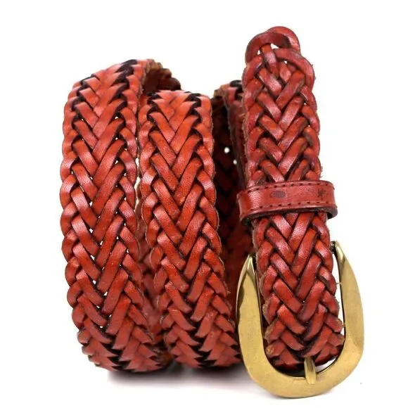 Lady Canterbury BRAIDED WOVEN BROWN GENUINE LEATHER 1