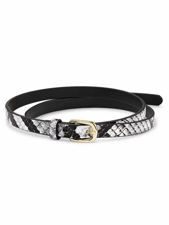 J.Crew Italian Leather Skinny Snake python Belt S NWT