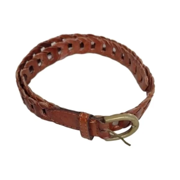 Capezio Leather Belt Solid Brass Buckle Vintage Brown