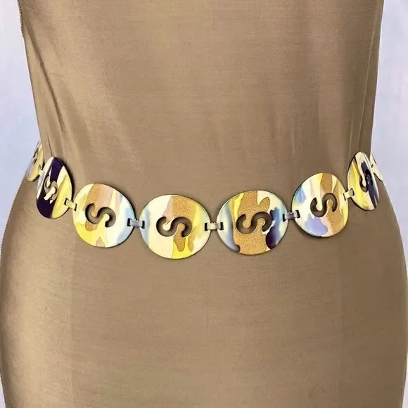 Metal Medallion Belt Camo Womens Chain S Cutout