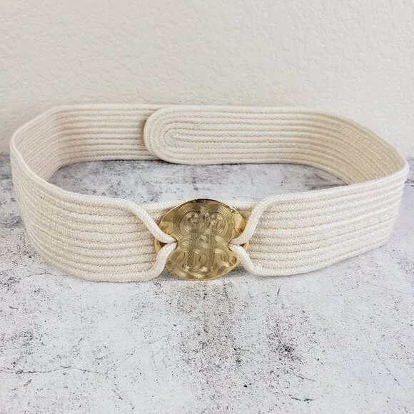Vintage Wide Belt Woven Rope Art Deco Bohemian Adjustable Length