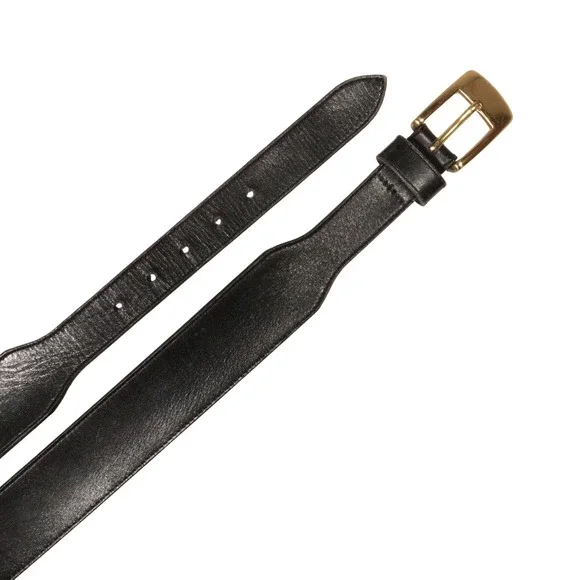 Vintage Eddie Bauer Belt‎ Aniline Glove Leather Brass Buckle Black Women M