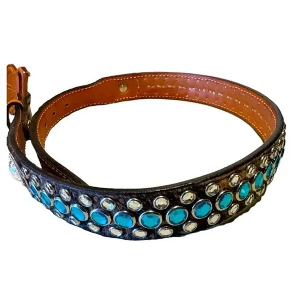 Double J Women’s‎ Rhinestone Leather Belt Size 30