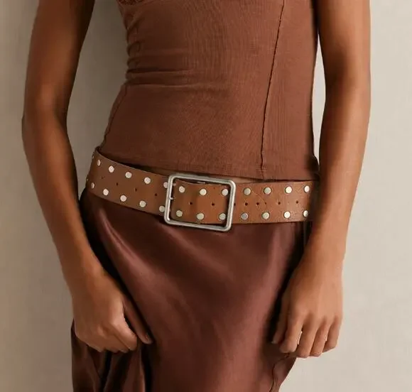 FREE PEOPLE Hex Hip Belt in Mocha Mousse Size S/M NEW
