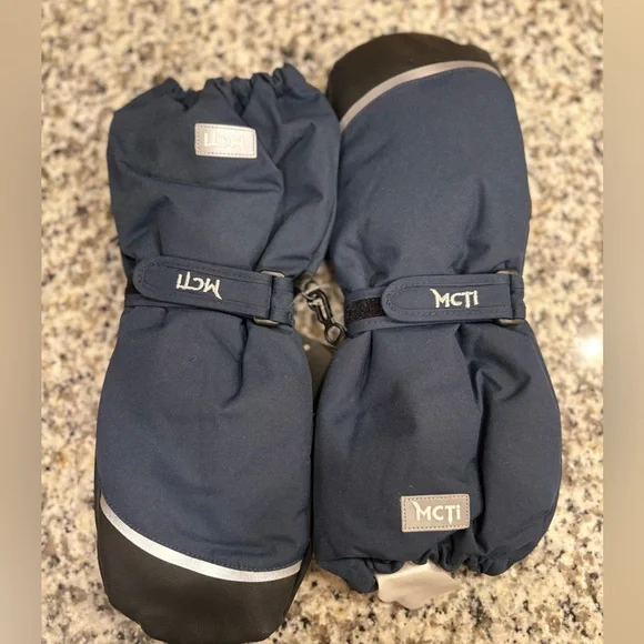 MCTI Teen Navy Ski Snow Winter Mittens Gloves size S Unisex‎