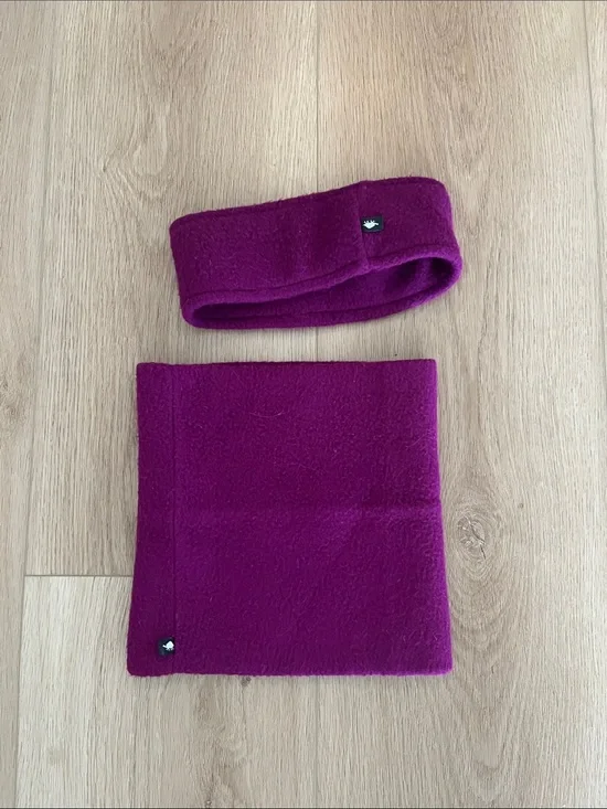 Women’s Fleece Headband and Neck Warmer Set - Purple