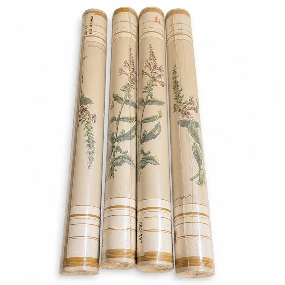 Vintage 1980s Botanical Wallpaper 4 Rolls 18
