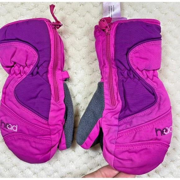 HEAD Girls Jr Ski Mittens Insulated Purple Pink XS Childs Age 2-4 Outlast