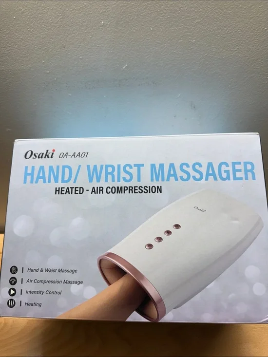 Osaki White & Rose Gold Hand/Wrist Massager - Heated Air Compression