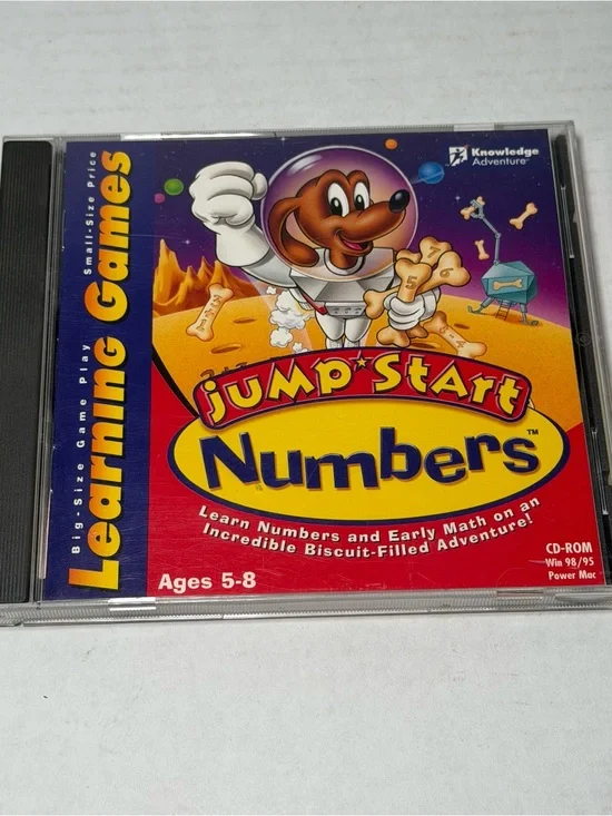 Jump Start Numbers CD ROM Math Skills Learning Games Age 5-8 Homeschool Kids Vtg
