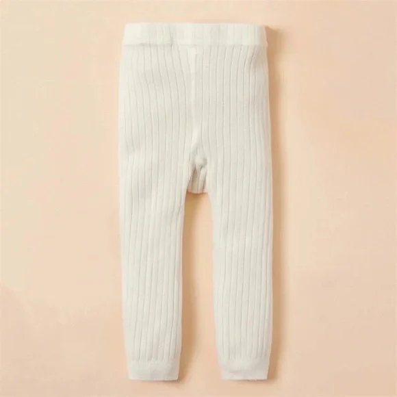 White Ribbed Tights