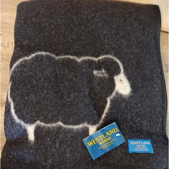Pendleton Westland Wovens Novelty Throw 60x60 Black Sheep Wool Blend Z640-350