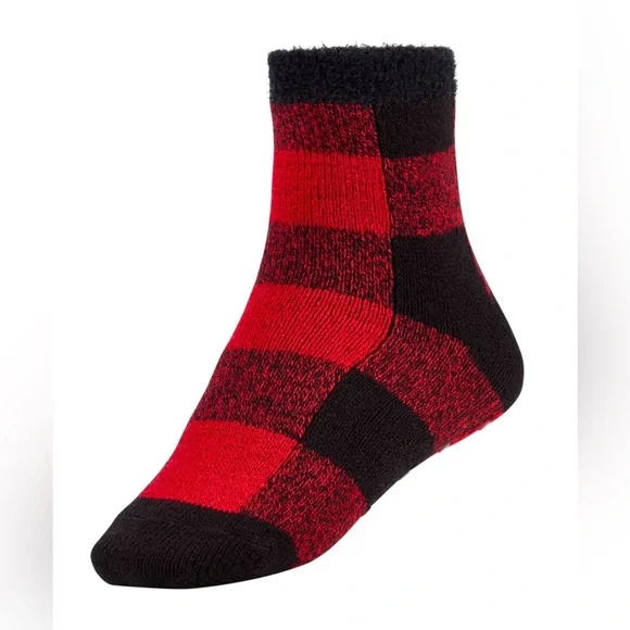 Northeast Outfitters Youth Cozy Cabin Buff Check Aloe Infused Socks