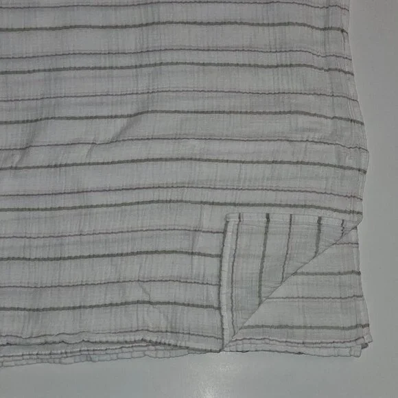 Aden & Anais White Purple Gray Stripe Muslin Cotton Swaddle Blanket Baby Lovey