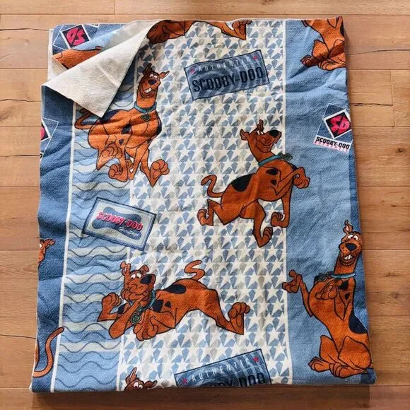 Scooby-Doo Heritage Fleece Blanket Blue Star Pattern Throw Cartoon Vintage