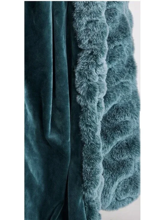 NWT Anthropologie Faux Fur Throw Blanket 60
