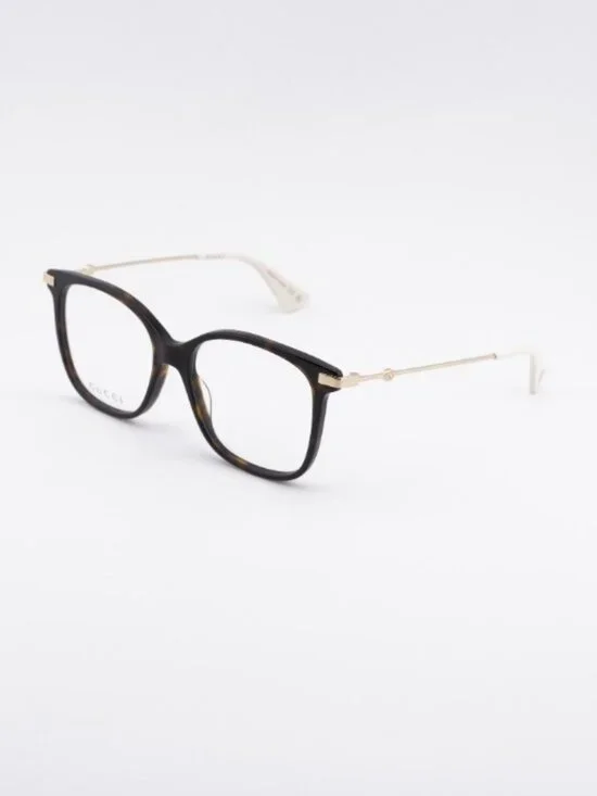 Gucci GG0512O 002 Eyeglasses Havana/Gold 52mm Square Frame