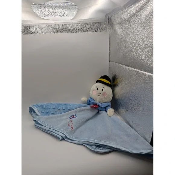 Mary Engelbreit Baby Humpty Dumpty Blue Minky Satin Security Blanket Lovey F750