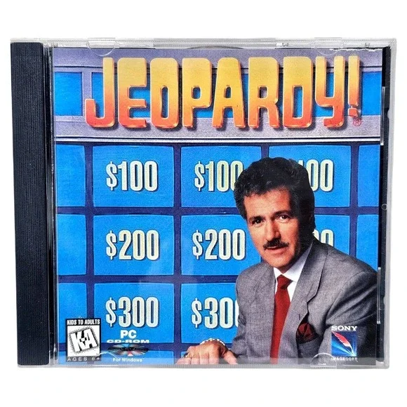 Jeopardy! PC CD-ROM 1995 Vintage Game Alex Trebek Windows Sony Imagesoft ROM